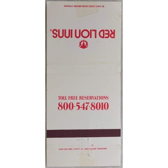 Vintage Matchbook Cover Red Lion Inn Various Locations Western US - Picture 2 of 5